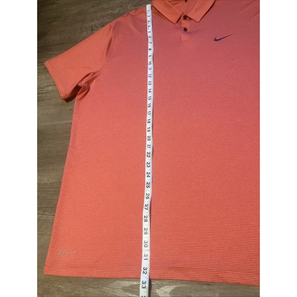NWT Nike Tiger Woods Collection Dri-Fit Golf Polo Shirt 2XL Orange Stripe